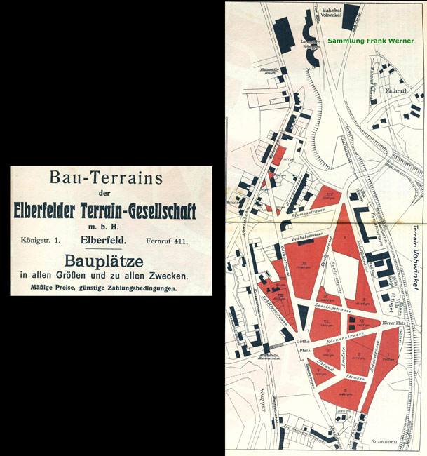 Bebauungs-Plan der Elberfelder Terrain-Gesellschaft von 1912 - 1913 (Sammlung Frank Werner)