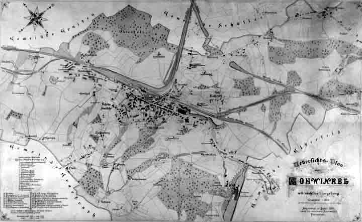 Vohwinkel im Jahr 1895 auf der Plankarte von Parnemann