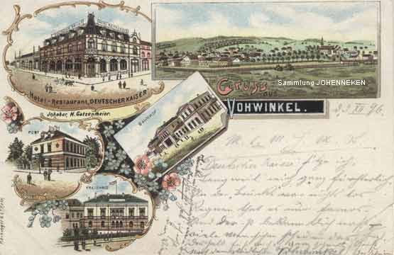 Vohwinkel auf einer Postkarte von 1896 (Sammlung Udo Johenneken)