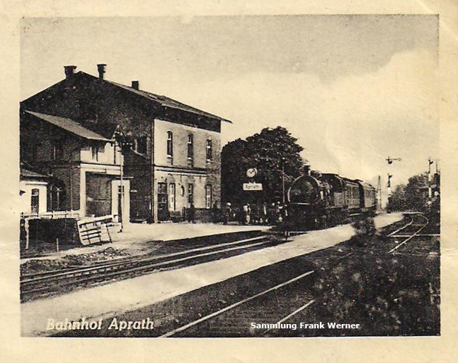  Der Bahnhof Aprath auf einer Postkarte von 1953 (Sammlung Frank Werner)