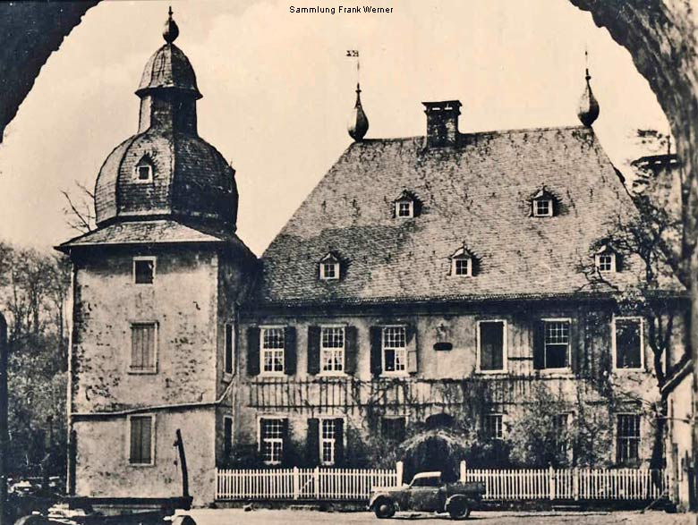 Schloß Lüntenbeck auf einer Postkarte von 1951 - Ausschnitt (Sammlung Frank Werner)