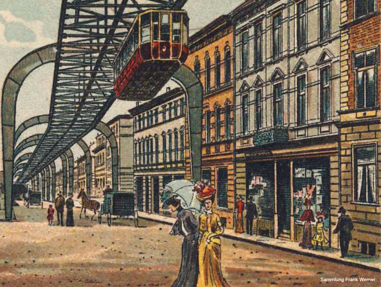 Der Kaiserplatz in Vohwinkel auf einer Postkarte von 1903 - Ausschnitt (Sammlung Frank Werner)