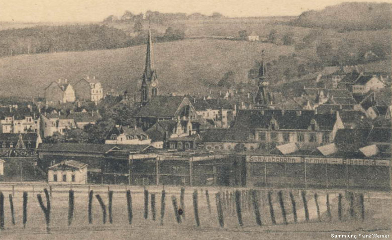 Blick vom Osterholz auf Vohwinkel auf einer Postkarte von 1914 - Ausschnitt (Sammlung Frank Werner)
