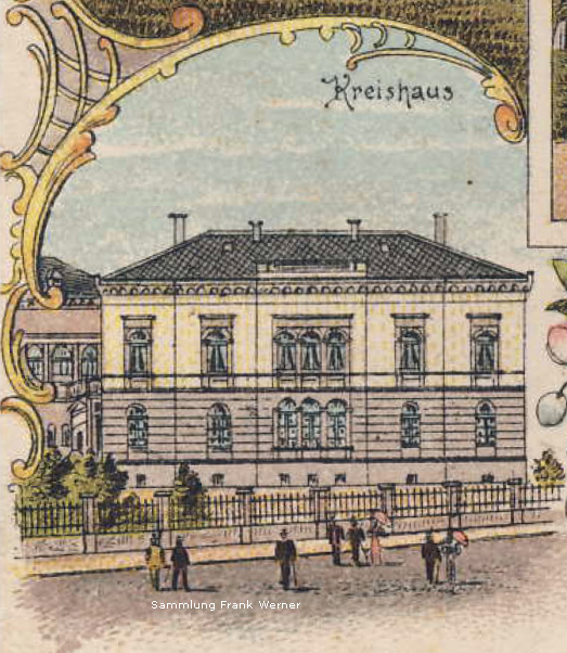Das Kreishaus in Vohwinkel auf einer Postkarte von 1899 - Ausschnitt (Sammlung Frank Werner)