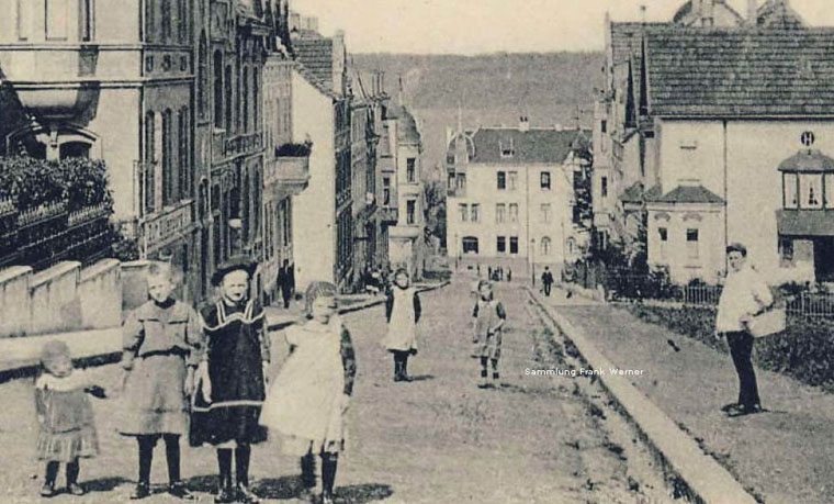 Die Bergstraße in Vohwinkel auf einer Postkarte von 1906 (Sammlung Frank Werner)